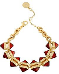 Vince Camuto - Imitation Red Siam Epoxy Gold-tone Cable Chain Bracelet - Lyst