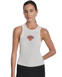 DKNY - New York Knicks Hudson Rib High Neck Tank Top - Lyst
