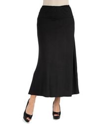 24seven Comfort Apparel - Elastic Waist Maxi Skirt - Lyst