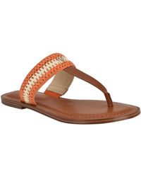 Tommy Hilfiger - Gojia Braided T-strap Slip-on Flat Sandals - Lyst