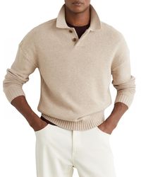 Reiss - Wool-blend Half-button Polo Jumper Sweater - Lyst
