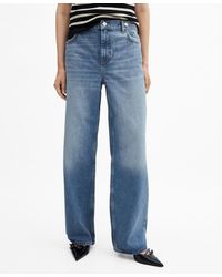 Mango - Loose Mid-rise Wide Leg Jeans - Lyst