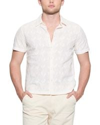 Guess - Jacoby Relaxed Fit Short Sleeve Button-front Embroidered Shirt - Lyst