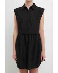 English Factory - Pleated Shoulder Shirt Dress - Lyst