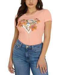 Guess - Tropical Triangle Cotton Embellished T-shirt - Lyst