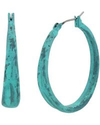Robert Lee Morris - Turquoise Textured Hoop Earrings - Lyst