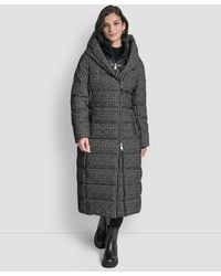 DKNY - Bibbed Shawl Collar Hooded Puffer Coat - Lyst