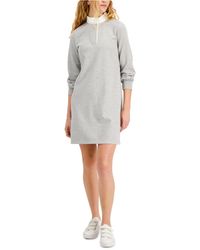 Charter Club Contrast Polo Dress, Created For Macy's - Gray