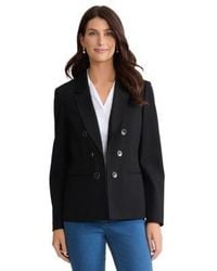 Jones New York - Button Front Faux Double Breasted Compression Jacket - Lyst