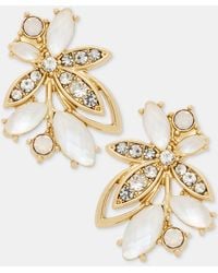 Lonna & Lilly - Pave Stone Leaf Stud Earrings - Lyst