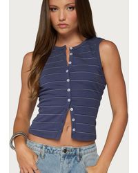 Edikted - Brynne Striped Button Up Top - Lyst