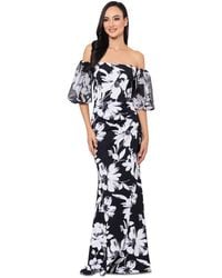Xscape - Floral-print Off-the-shoulder Gown - Lyst