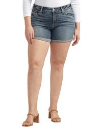 Silver Jeans Co. - Plus Size Suki Mid Rise Curvy Fit Shorts - Lyst