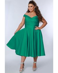 Celebrations by Sydneys Closet - Off-the-shoulder Pleated Plus Size Party Dress - Lyst
