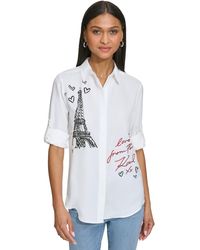 Karl Lagerfeld - Love From Paris Eiffel Tower Graphic Shirt - Lyst