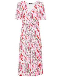 Olsen - Short Sleeve Allover Floral Print Midi Dress - Lyst