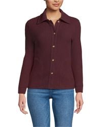 Lands' End - Long Sleeve Waffle Collared Shacket - Lyst