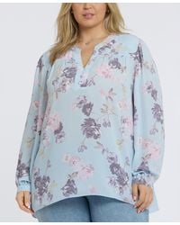 NYDJ - Plus Size Trinity Split Neck Top - Lyst