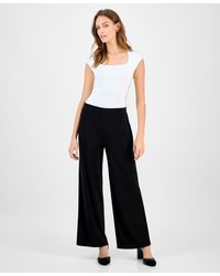 Kasper - Mid-rise Wide-leg Pull-on Pants - Lyst