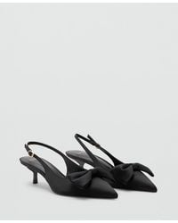 Mango - Satin Bow Shoes - Lyst