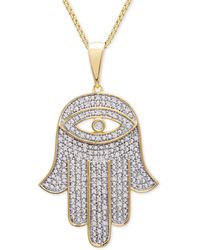 Macy's - Diamond Hamsa Hand 22" Pendant Necklace (1/4 Ct. T.w. - Lyst