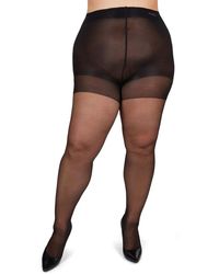 Memoi - Plus Size Curvy Silky Sheer Control Top Pantyhose Mm-2240 - Lyst