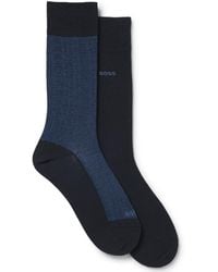 BOSS - 2-pack Mini Pattern And Solid Socks - Lyst