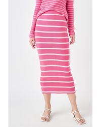 English Factory - Stripe Knit Midi Skirt - Lyst