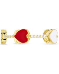 Macy's - Cubic Zirconia & Red & White Enamel Polished Heart Ring - Lyst
