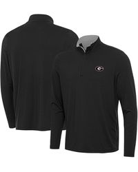 Antigua - Heather Gray Georgia Bulldogs Content Quarter-zip Pullover Top - Lyst
