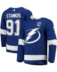 adidas - Steven Stamkos Tampa Bay Lightning Home Captain Patch Authentic Pro Player Jersey - Lyst