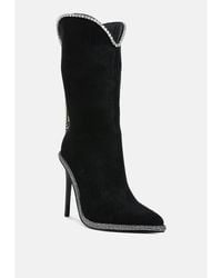 LONDON RAG - Ashipa Diamante Chain Detail Calf Boots - Lyst