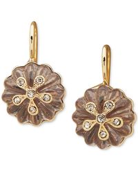 Lonna & Lilly - Gold-tone Pave Color Flower Drop Earrings - Lyst