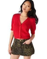 Steve Madden - Janae Short Sleeve Cardigan Sweater - Lyst