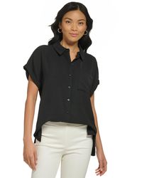 Calvin Klein - Short Sleeve Button Down Shirt - Lyst