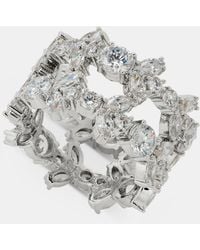 Givenchy - Silver-tone Statement Drama Cubic Zirconia Two-row Ring - Lyst