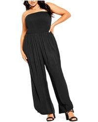City Chic - Plus Size Smocked Jumpsuit - Lyst