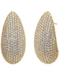 By Adina Eden - Pave Puffy Oval On The Ear Stud Earring - Lyst
