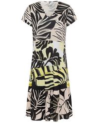 Olsen - Short Sleeve Abstract Palm Print Dress - Lyst