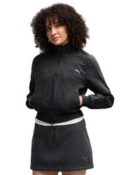 PUMA - Future Archive Washed-twill Bomber Short Jacket - Lyst