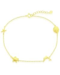 Simona - Sterling Silver Sea Life Anklet - Lyst