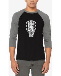 LA Pop Art - Raglan Baseball Word Art Guitar Head Music Genres T-shirt - Lyst