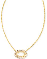 Kendra Scott - Gold-tone Elisa Crystal Frame Short Pendant Necklace - Lyst