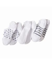 Lands' End - 3-pack Cotton Patterned Sneaker Liners - Lyst