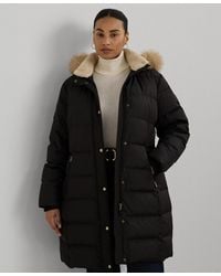 Ralph Lauren - Plus Size Faux-fur-trim Hooded Puffer Coat - Lyst