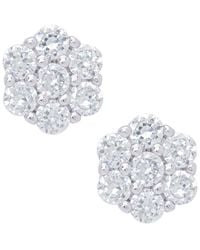 Macy's - Cubic Zirconia Flower Stud Plate Earrings - Lyst