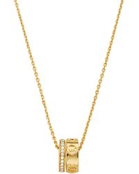 Michael Kors - Tone Or Silver-tone Logo Ring Pendant Necklace - Lyst
