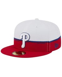 KTZ - Red/white Philadelphia Phillies Paint Stroke 59fiftyâ Fitted Hat - Lyst