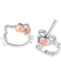 Giani Bernini - Hello Kitty Two-tone Open Stud Earrings In Sterling Silver & 18k Rose Gold-plate, Created For Macy's - Lyst