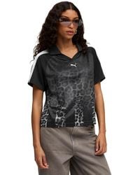 PUMA - Leo Luxe Relaxed Jersey Top - Lyst